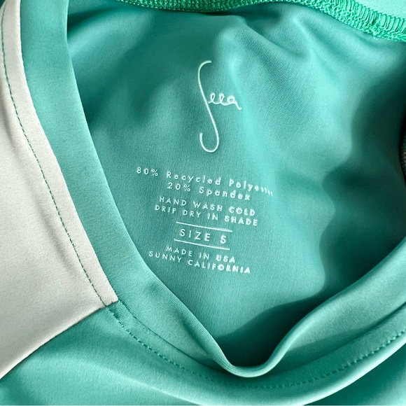 NWT Seea Doheny Rashguard Forest Green Shirt Top Swim Surf Long Sleeve Small - Picture 8 of 8